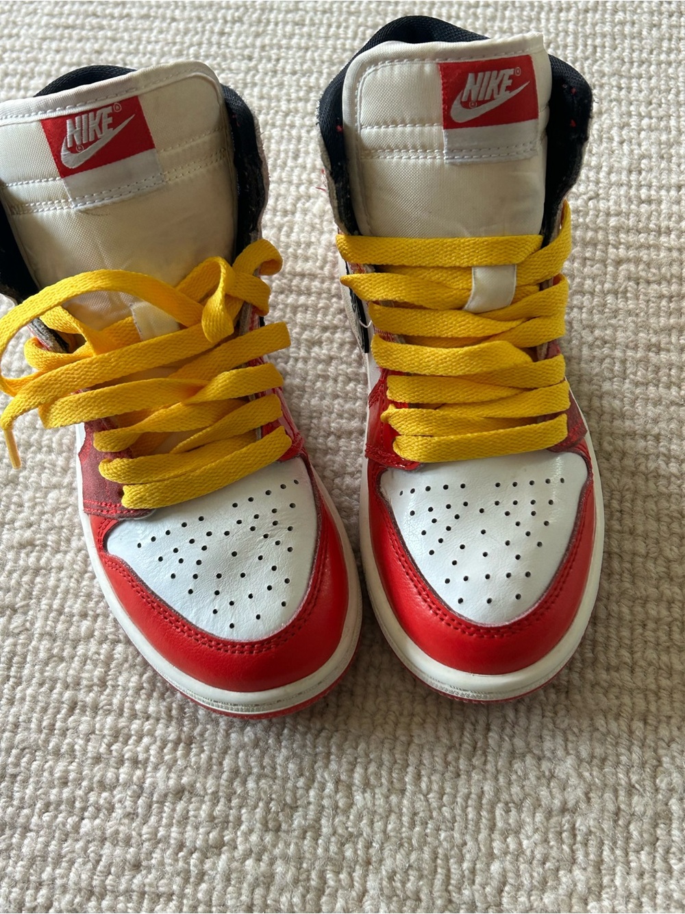 Nike Kids Red, White & Yellow High-Top Sneakers